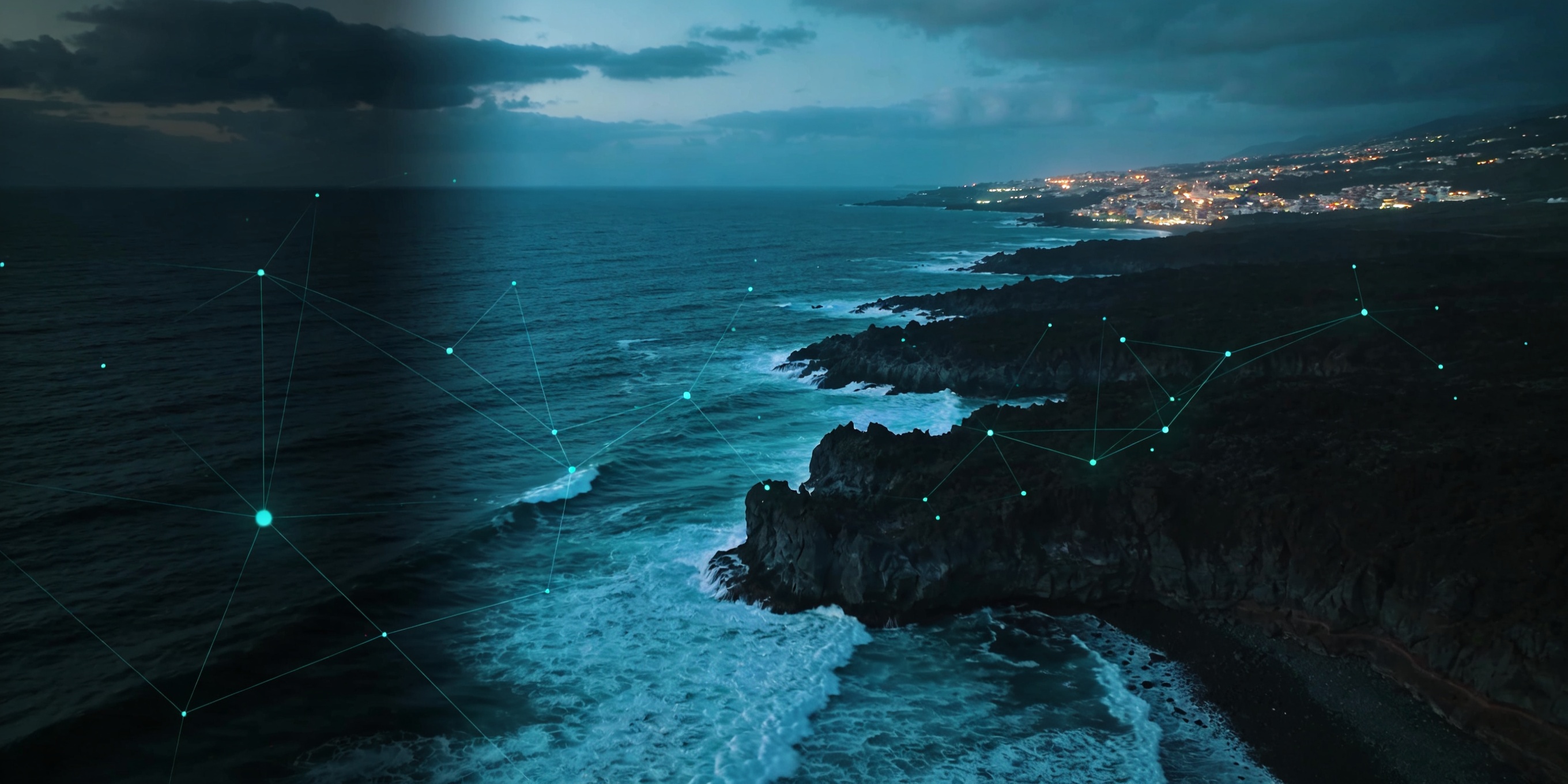 Costa de Canarias al atardecer